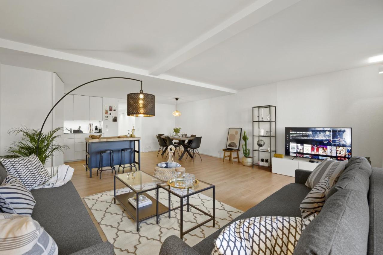 NEU I Einzigartige Wohnung I Terrasse am Rhein I NETFLIX I Apple TV Basel Exterior foto